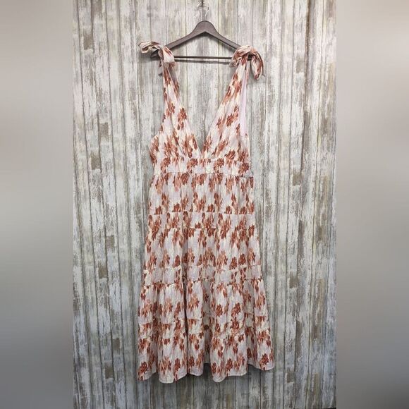 House Of Harlow 1960 Dresses | House Of Harlow Linen Blend Strap Tie Midi Dress Resort Wear Xl | Color: Cream | Size: Xl | Aburditt7's Closet